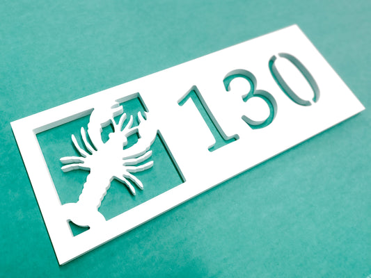 Weatherproof Lobster Address Sign for Beach House, House Numbers for Outdoor Coastal Home Decor