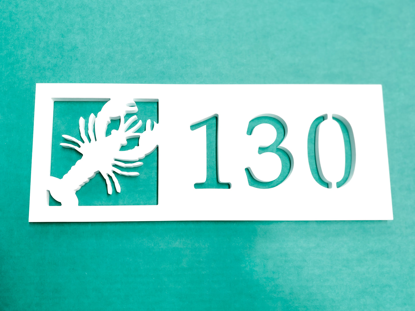 Weatherproof Lobster Address Sign for Beach House, House Numbers for Outdoor Coastal Home Decor