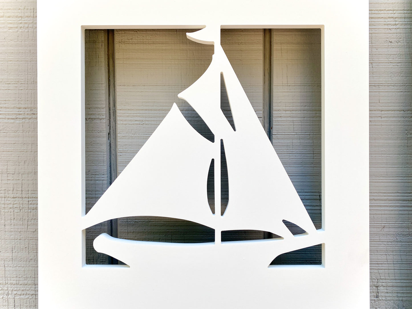 Weatherproof Sailboat Window Shutters for Outdoor Beach House or Coastal Home Decor (Standard Shutter Size)