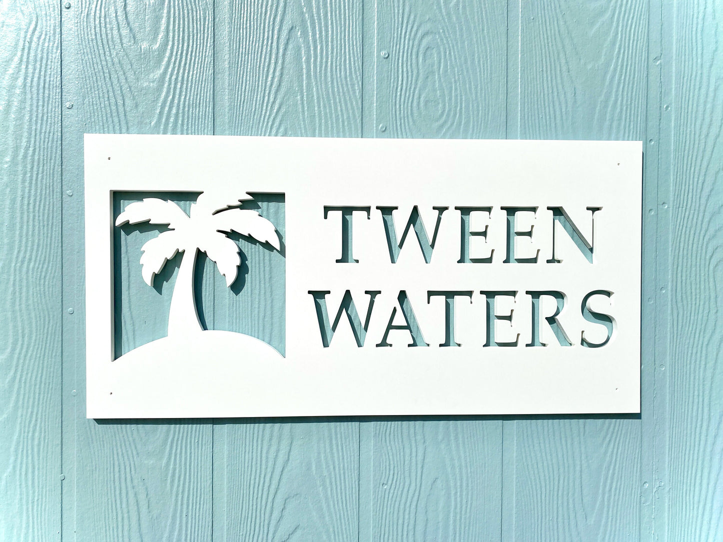 Custom Palm Tree Beach House Name Sign, Weatherproof Personalized Home Name, Coastal Beach House Decor, Outdoor Exterior PVC Sign