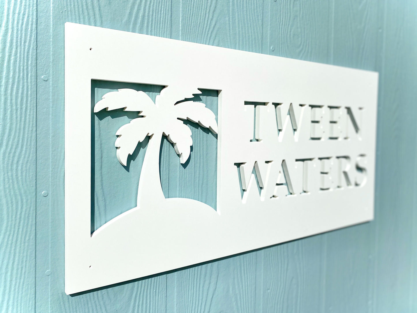 Custom Palm Tree Beach House Name Sign, Weatherproof Personalized Home Name, Coastal Beach House Decor, Outdoor Exterior PVC Sign