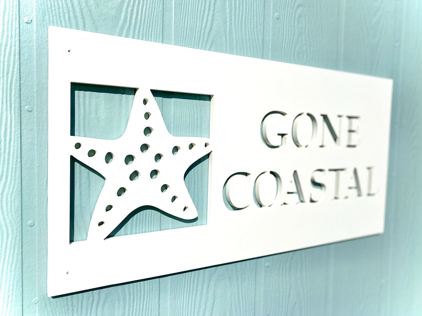 Custom Starfish House Name Sign, Weatherproof Personalized Home Name, Coastal Beach House Decor, Outdoor Exterior PVC Sign