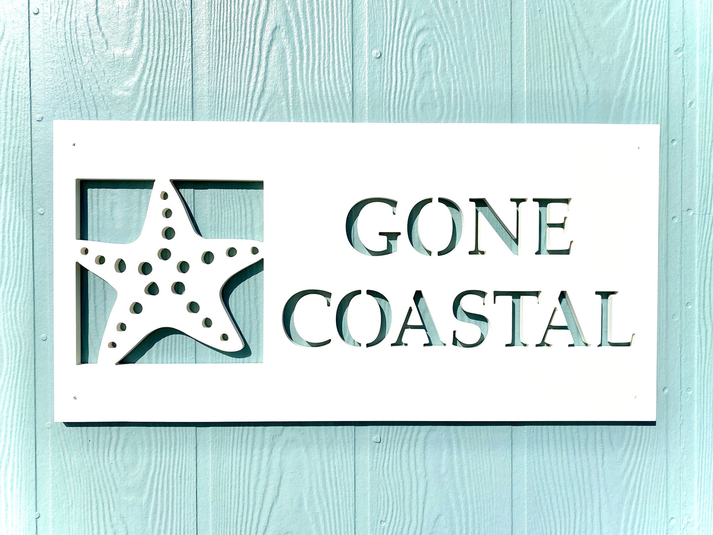 Custom Starfish House Name Sign, Weatherproof Personalized Home Name, Coastal Beach House Decor, Outdoor Exterior PVC Sign