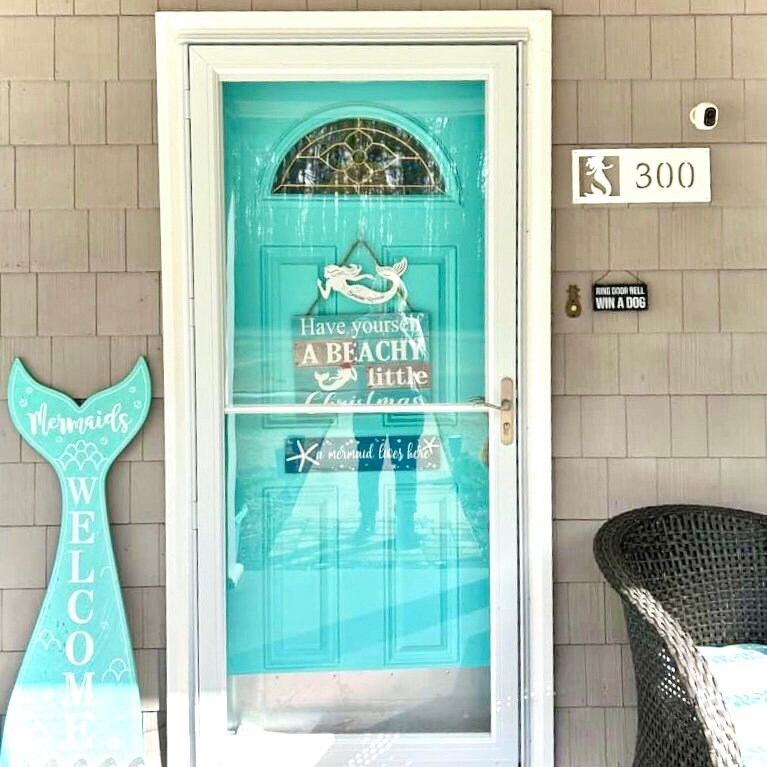 Mermaid Address Sign, Weatherproof Horizontal House Numbers, Coastal Beach House Exterior Outdoor Decor, Housewarming Gift for Mermaid Lover