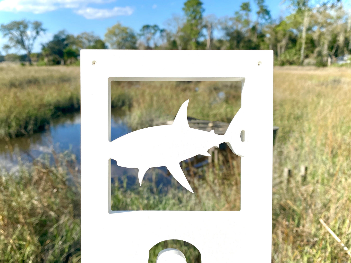 Vertical Shark Address Sign, Coastal Beach House Address, Weatherproof House Numbers, Exterior Home Decor, Housewarming Gift for Shark Lover