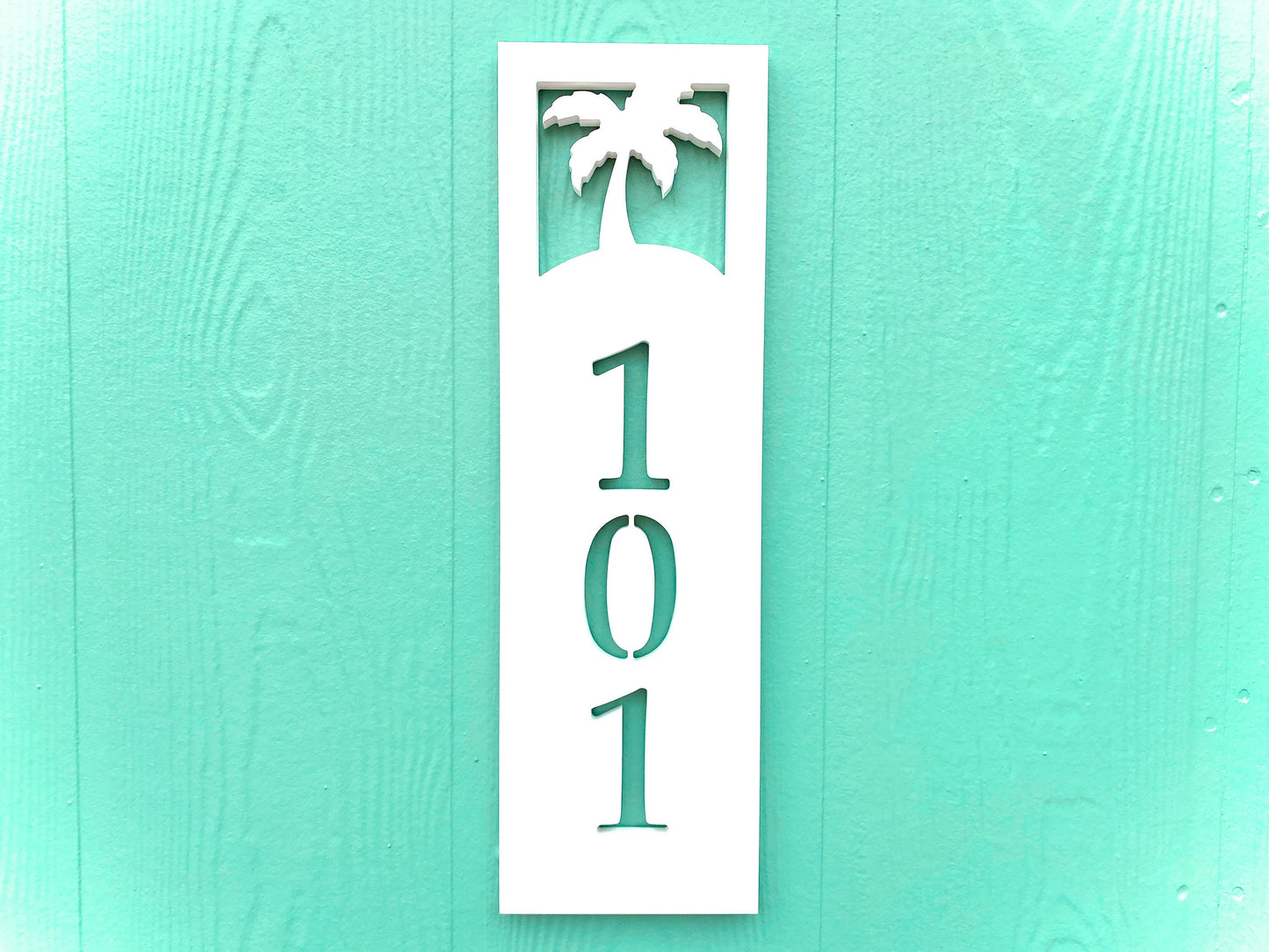 Palm Tree Address Sign, Weatherproof House Numbers for Beach House, Exterior Coastal Home Decor, Tropical Address Numbers