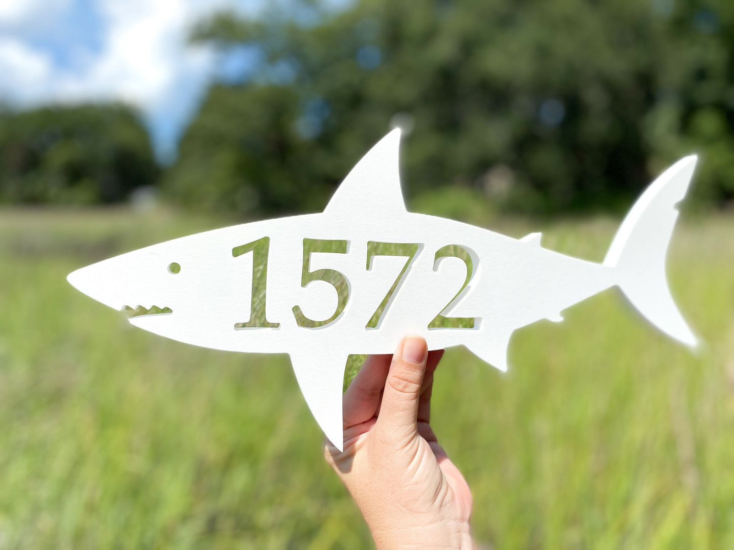 Shark Address Sign, Beach House Address Numbers, Outdoor PVC Weatherproof Sign, Coastal Home Decor, Custom Shark Address Plaque, Ocean Decor