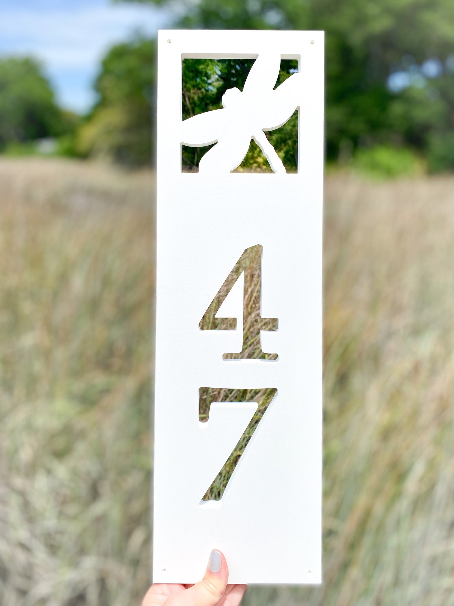 Vertical Dragonfly Address Sign, Weatherproof PVC House Numbers, Exterior Home Decor, Housewarming Gift, Garden Decor, Cute Dragonfly Sign