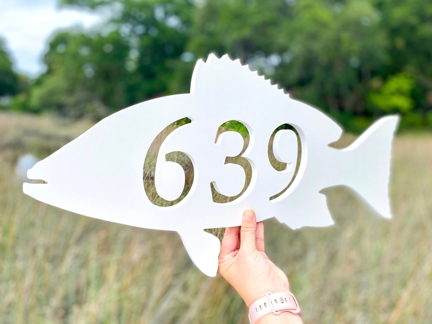 Red Snapper Fish Address Sign, PVC Weatherproof Sign, Tropical Fish Decor, Beach House Address Numbers, Outdoor Coastal Home Decor