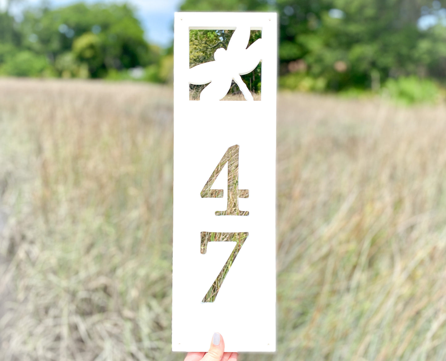 Vertical Dragonfly Address Sign, Weatherproof PVC House Numbers, Exterior Home Decor, Housewarming Gift, Garden Decor, Cute Dragonfly Sign