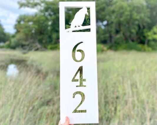 Cardinal Bird Address Sign, Weatherproof PVC House Numbers, Exterior Bird Home Decor, Gift for Bird Lover, Lakehouse or Cabin Decor