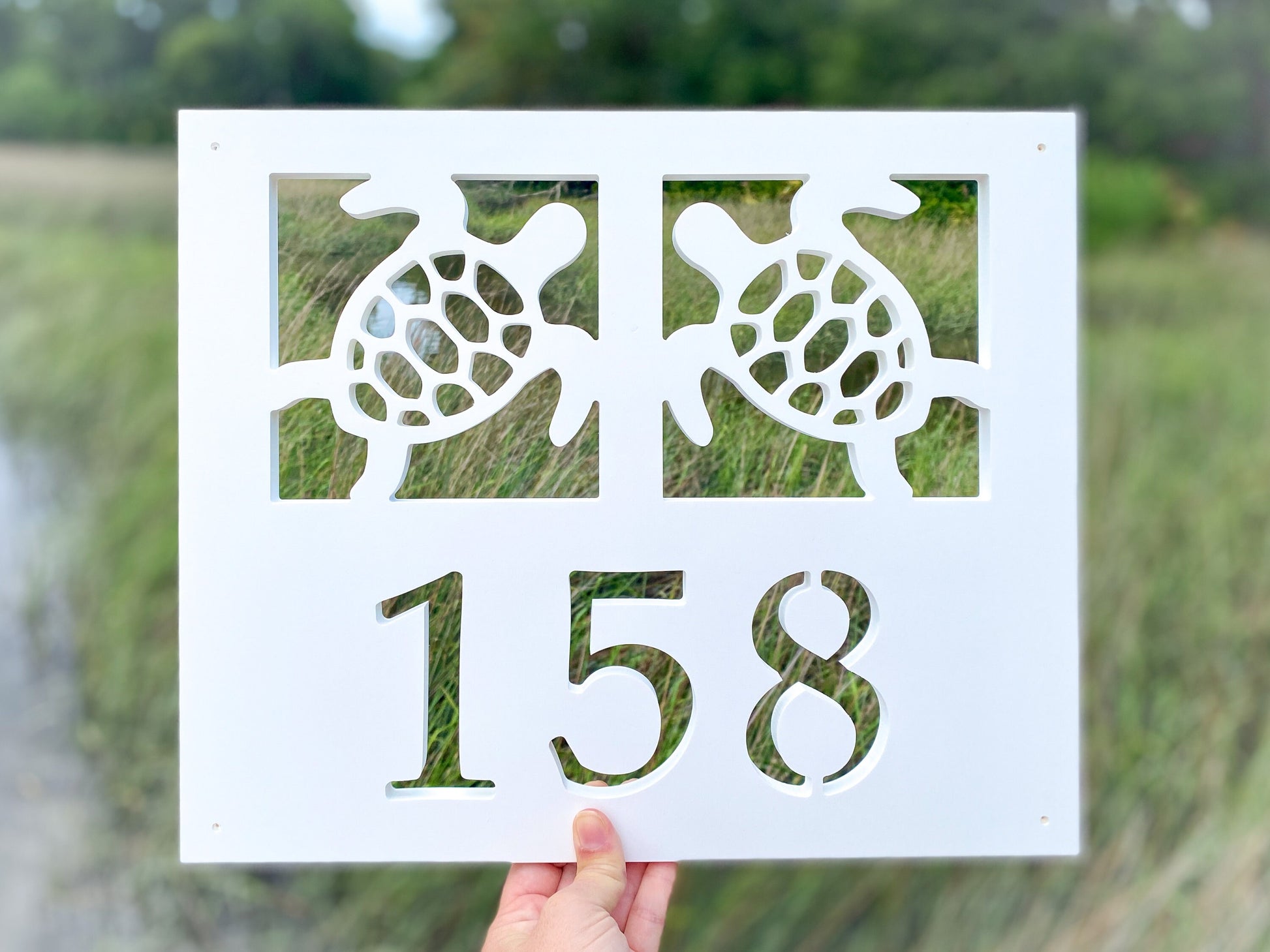 Sea Turtle Address Sign, Weatherproof PVC House Numbers, Beach House Art, Address Plaque, Outdoor Coastal Home Decor, Housewarming Gift