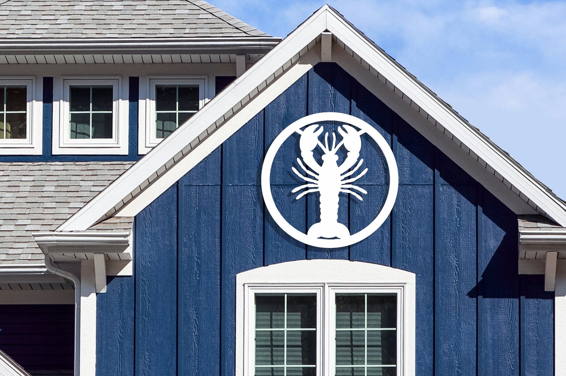 Large Weatherproof Lobster, Exterior Beach House Decor, Big Outdoor Lobster Wall Art, Coastal Home Decor, Florida Decor, Round Lobster Sign