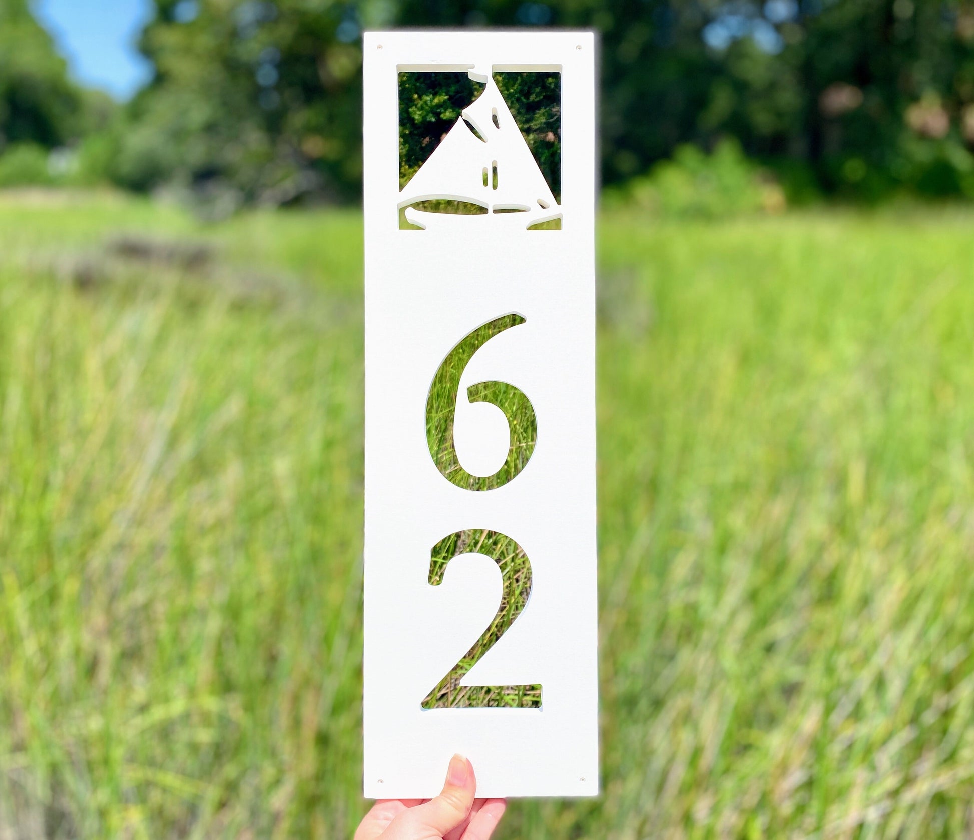 Sailboat Address Sign for House, Vertical Weatherproof House Numbers, Coastal Beach House Address Plaque, Outdoor Nautical Home Decor