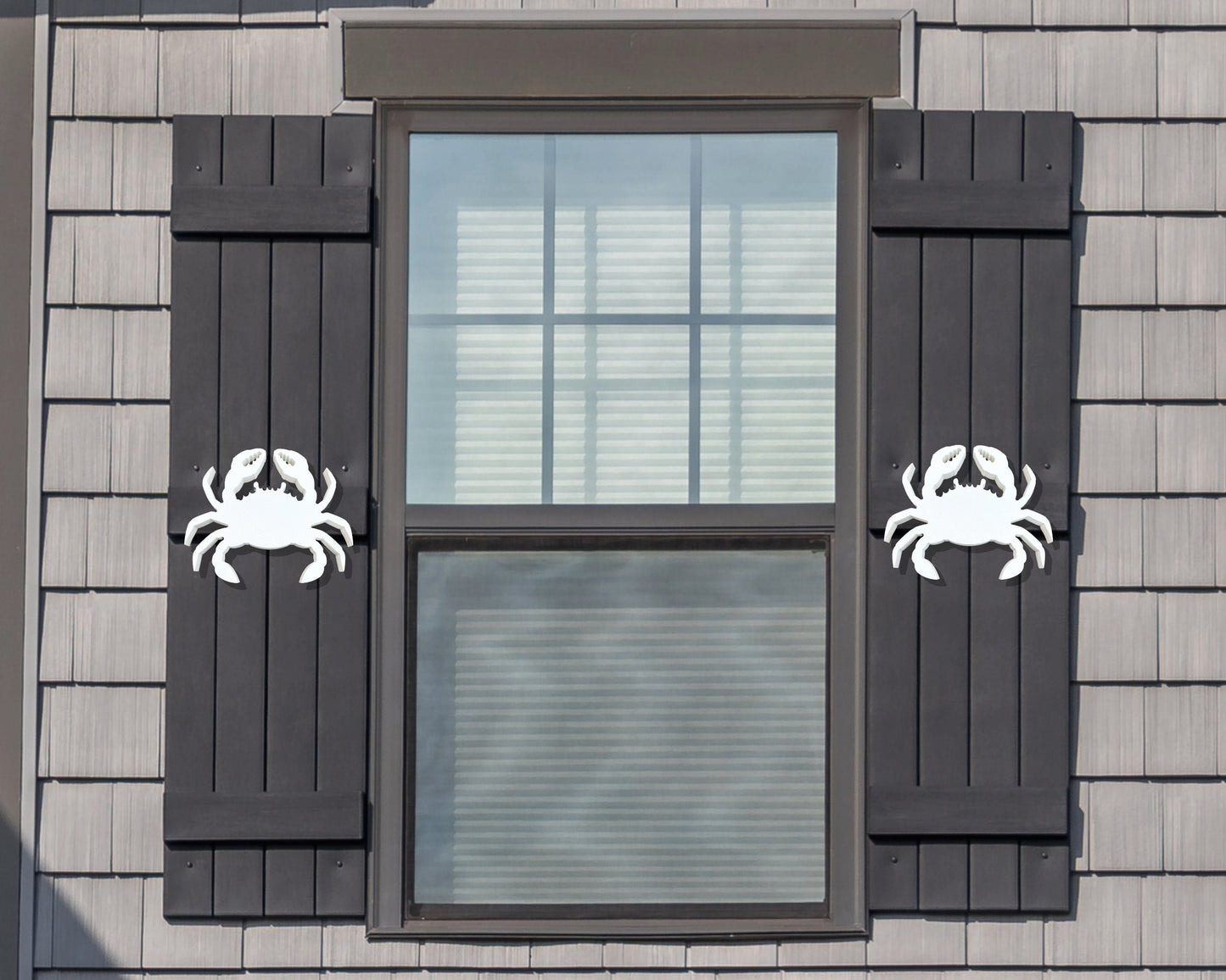 Crab Add-On Shutter Embellishments for Beach House, Outdoor Crab Decorations, Weatherproof PVC Exterior Home Decor, Coastal Cottage Decor