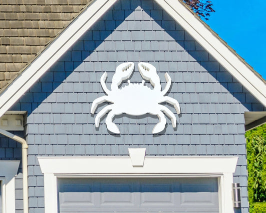 Large Weatherproof Crab, Exterior Beach House Decor, Big Outdoor Beach Art, Coastal Home Decor, Unique Curb Appeal, PVC Ocean Crab Wall Sign