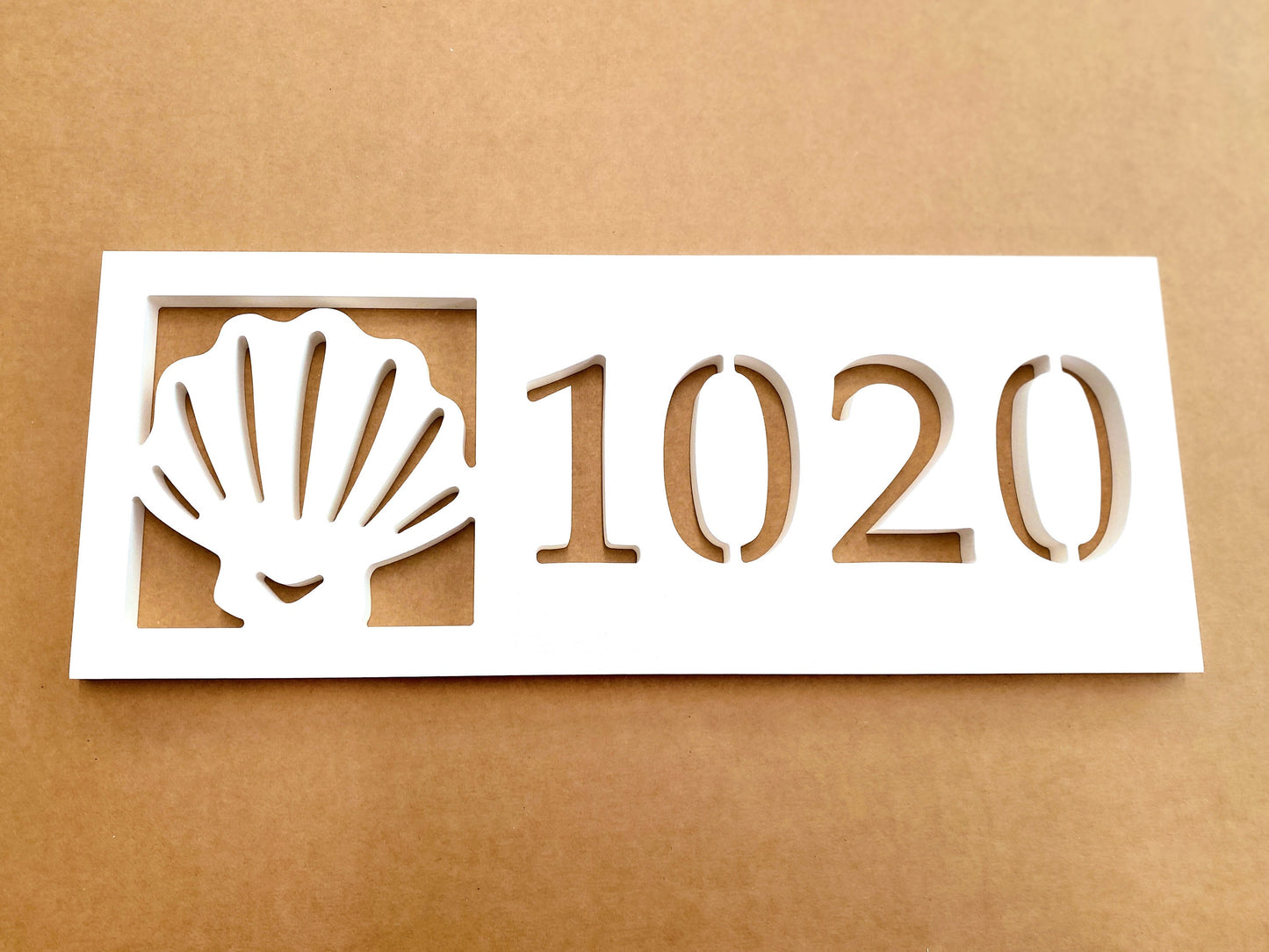 Horizontal Seashell Address Sign, Beach House Address Plaque, Weatherproof House Numbers, Coastal Cottage Exterior Decor, Housewarming Gift