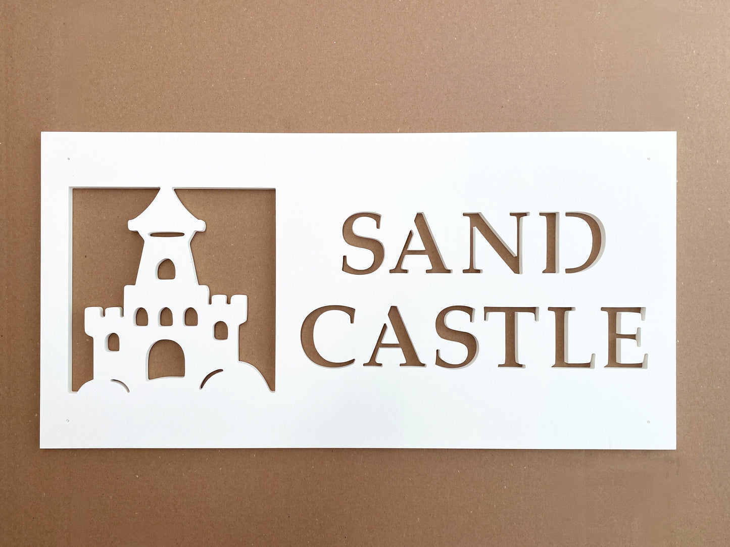 Custom Sandcastle Beach House Name Sign, Weatherproof Personalized Home Name, Coastal Home Decor, Outdoor Exterior Sign, Beach Cottage Sign