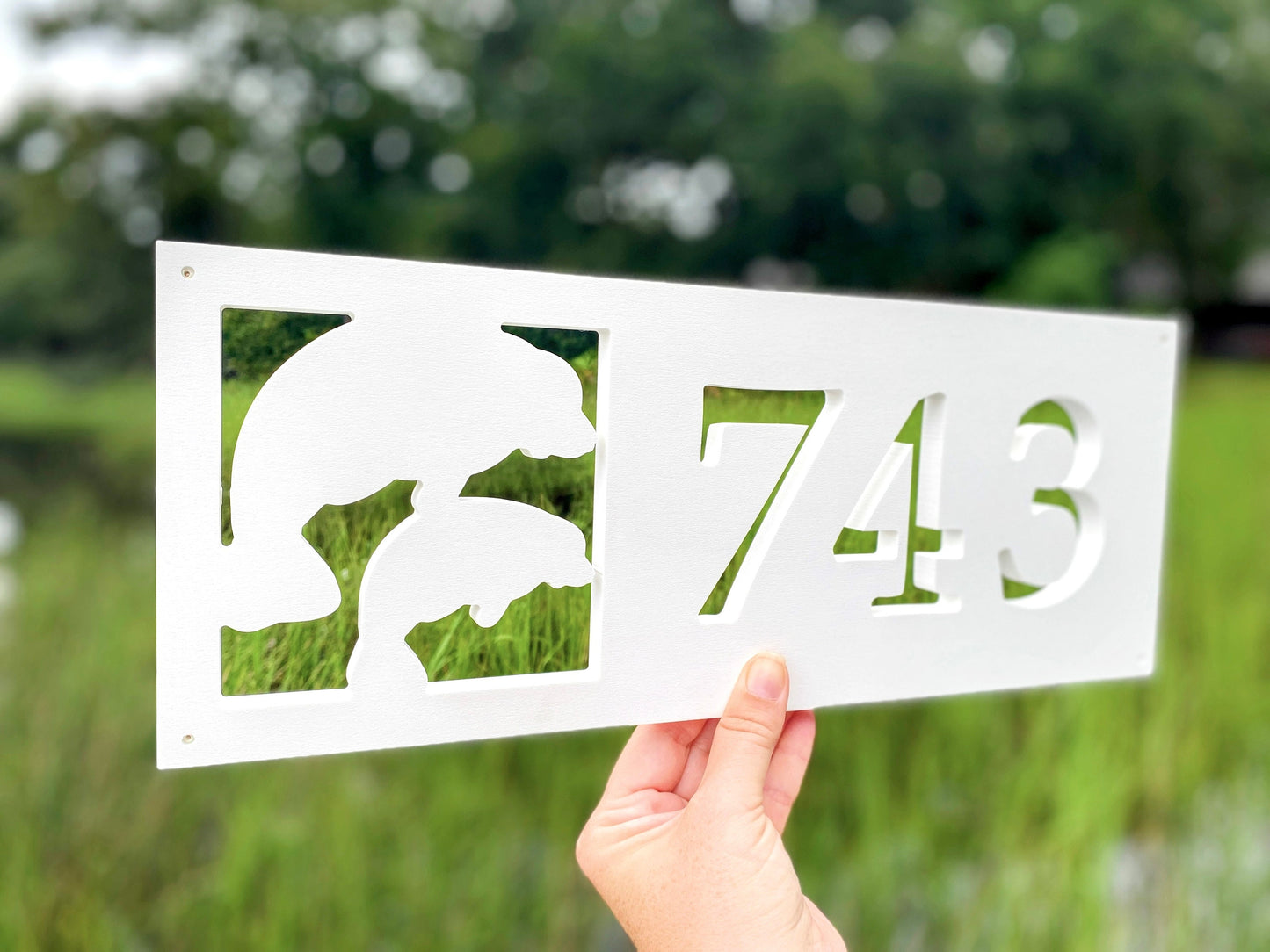 Horizontal Manatee Address Sign, Manatee House Numbers, Weatherproof PVC Address, Exterior Florida Coastal Decor, River Home Address Plaque