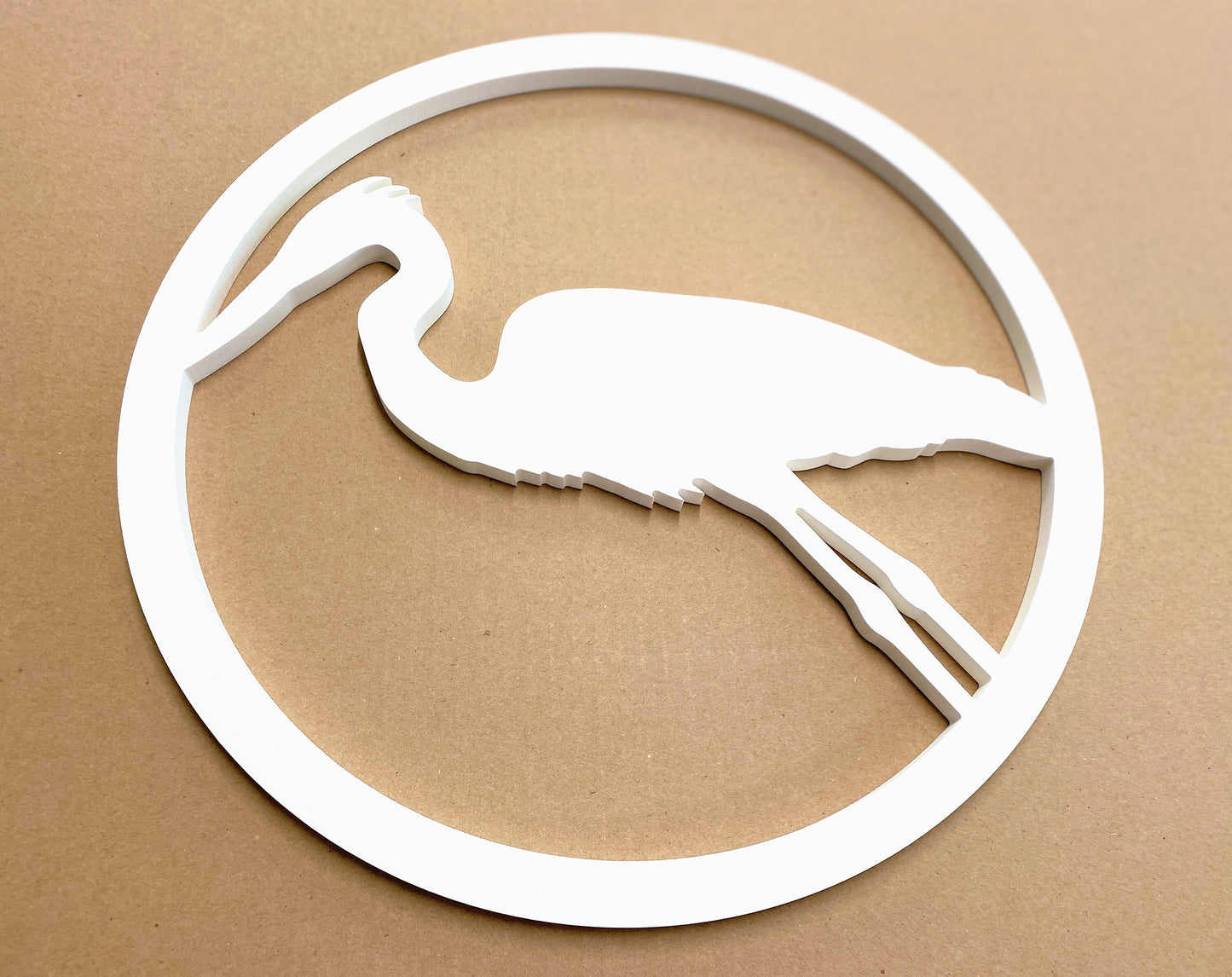 Large Weatherproof Heron, Exterior Coastal Home Decor, Big Outdoor Beach House Wall Art, Round Heron Egret PVC Sign, Marsh Sea Bird Sign