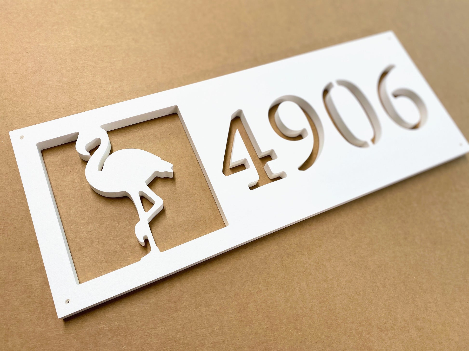 Flamingo Address Sign, Weatherproof Horizontal House Numbers, Tropical Exterior Home Decor, Florida Home Address Numbers, Outdoor Flamingo