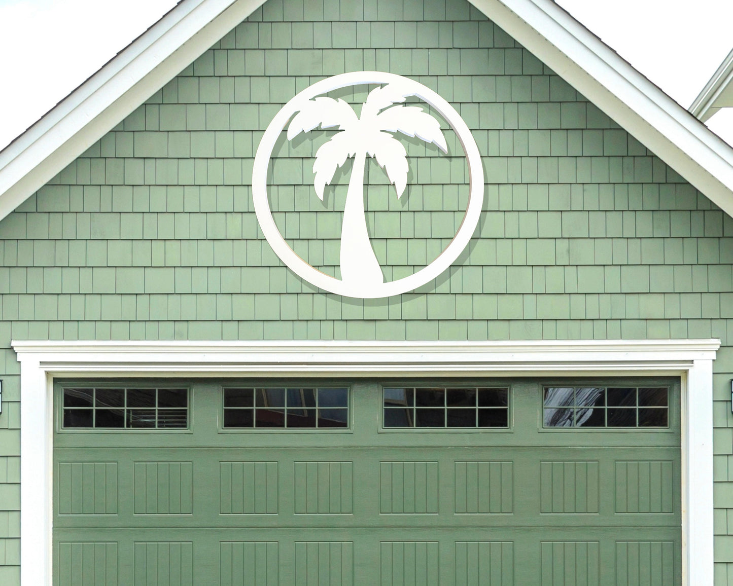 Outdoor Palm Tree Sign for Beach House, Weatherproof Round Palm Tree, Large Exterior Palm Tree Art, Tropical Home Decor, Coastal Home Decor