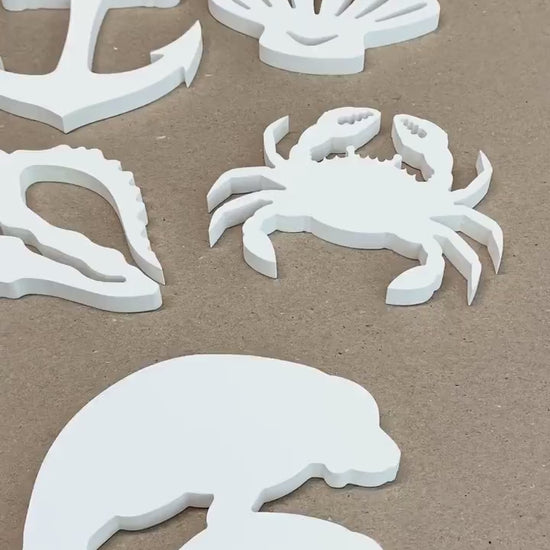 Crab Add-On Shutter Embellishments for Beach House, Outdoor Crab Decorations, Weatherproof PVC Exterior Home Decor, Coastal Cottage Decor