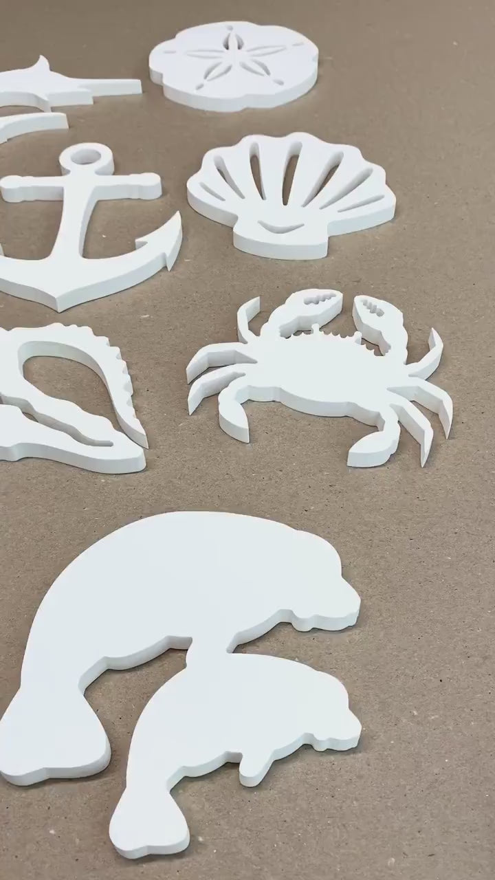 Crab Add-On Shutter Embellishments for Beach House, Outdoor Crab Decorations, Weatherproof PVC Exterior Home Decor, Coastal Cottage Decor