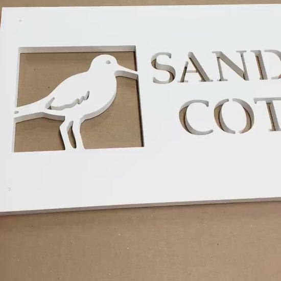 Sandpiper Bird House Name Sign, Weatherproof Personalized Home Name, Coastal Beach House Decor, Outdoor Exterior PVC Sign, Sea Bird Decor