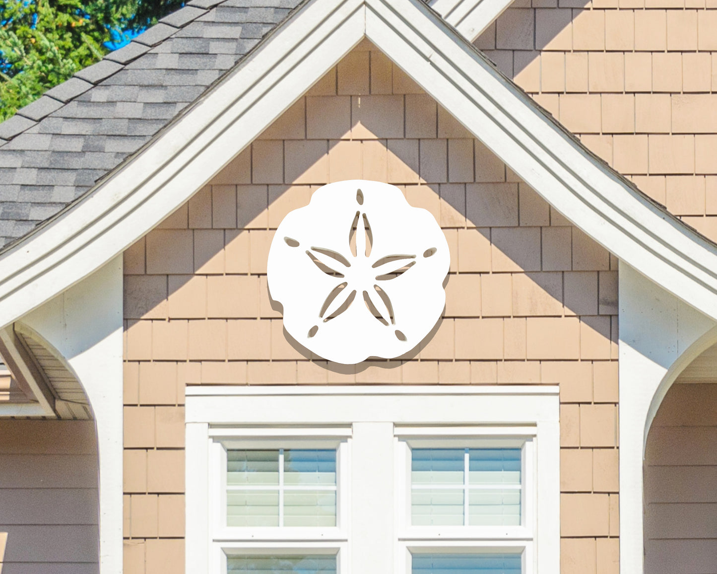 Weatherproof Sand Dollar Outdoor Wall Art Sign for Beach House or Coastal Home Decor